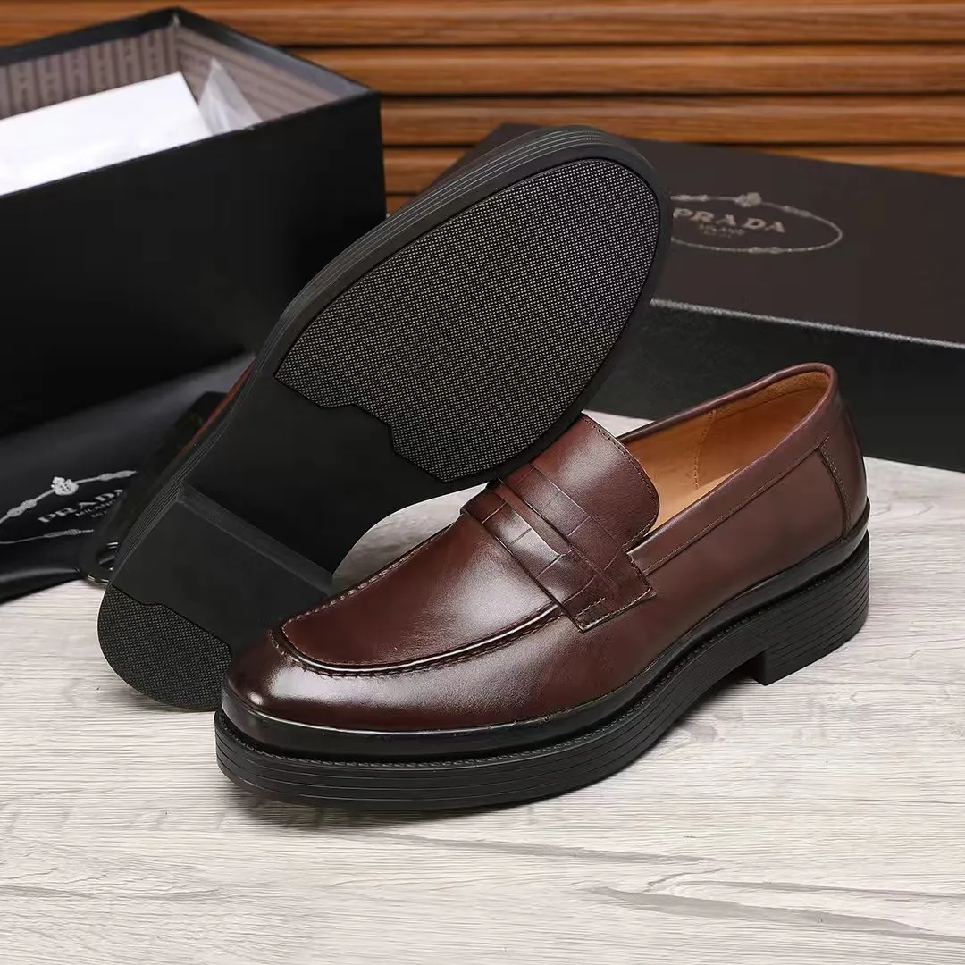 Men's shoes 💰540 💰💰🎩🎩【Prada】Counter 1:1⬆️original reproduction, absolute quality🆗original outsole, high-quality imported rubber, wear-resistant and non-slip, never degummed, upper material: imported first-layer cowhide➕anti-slip foam outsole, official website material, inner material: water-dyed leather lining, 6 colors available! Code number 38-45